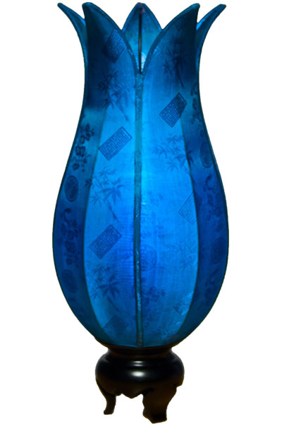 Flowering Lotus Table Lamp - Aqua