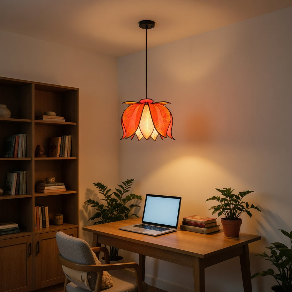 Hanging Blooming Lotus Lamp - Citrus