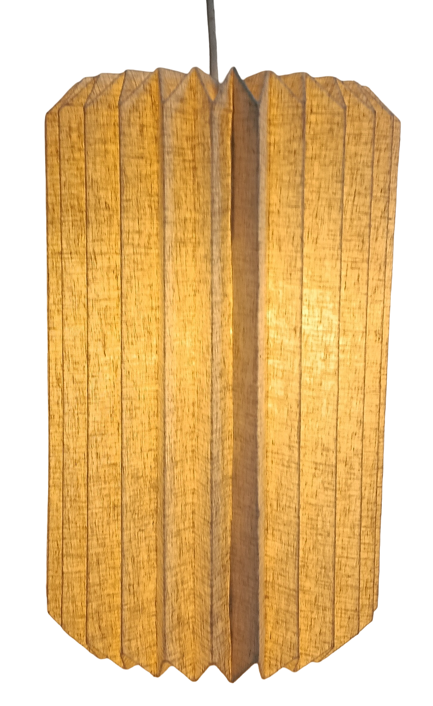 Folding Linen Hanging Cylinder Pendant Lamp - Hoi An