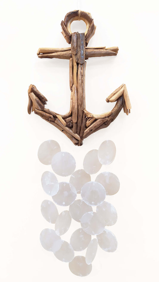 Driftwood Capiz Chime - Anchor