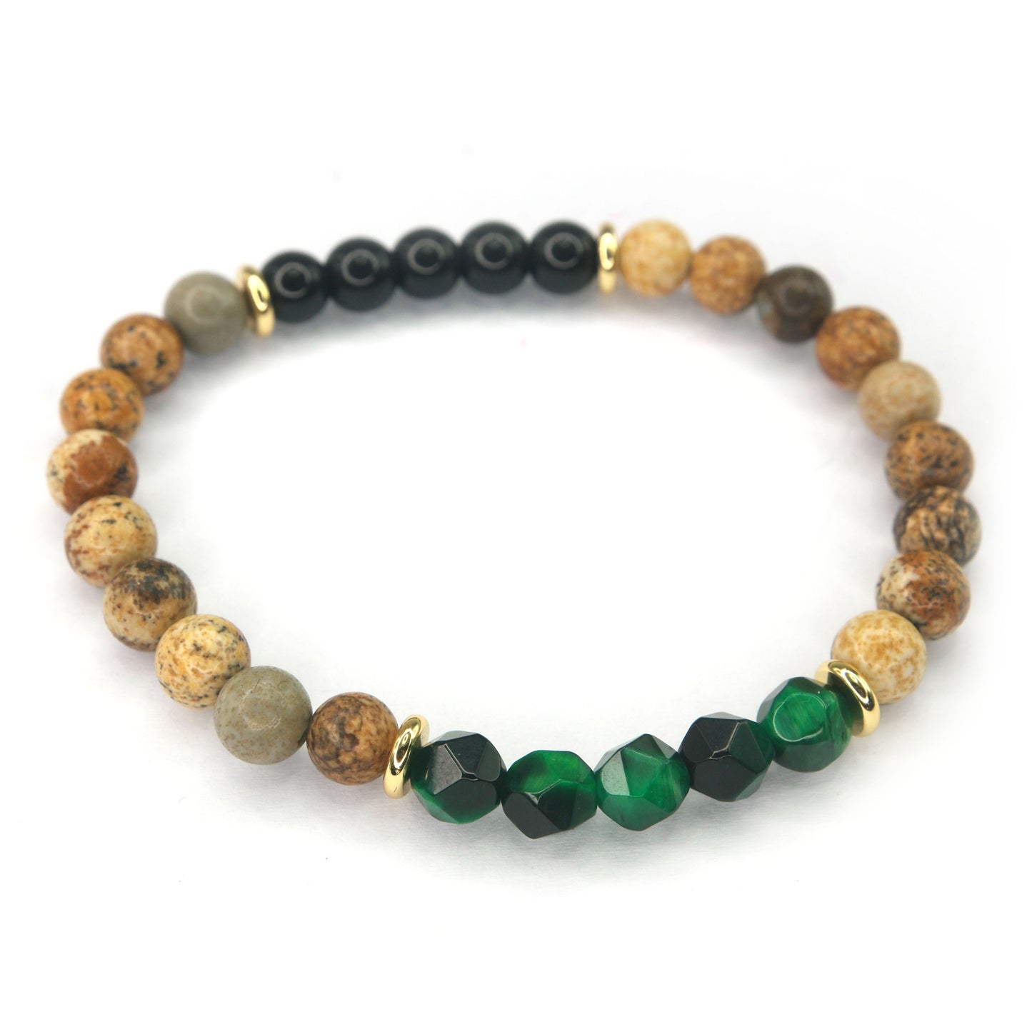 Stone Bracelet SS - Green Tiger's Eye