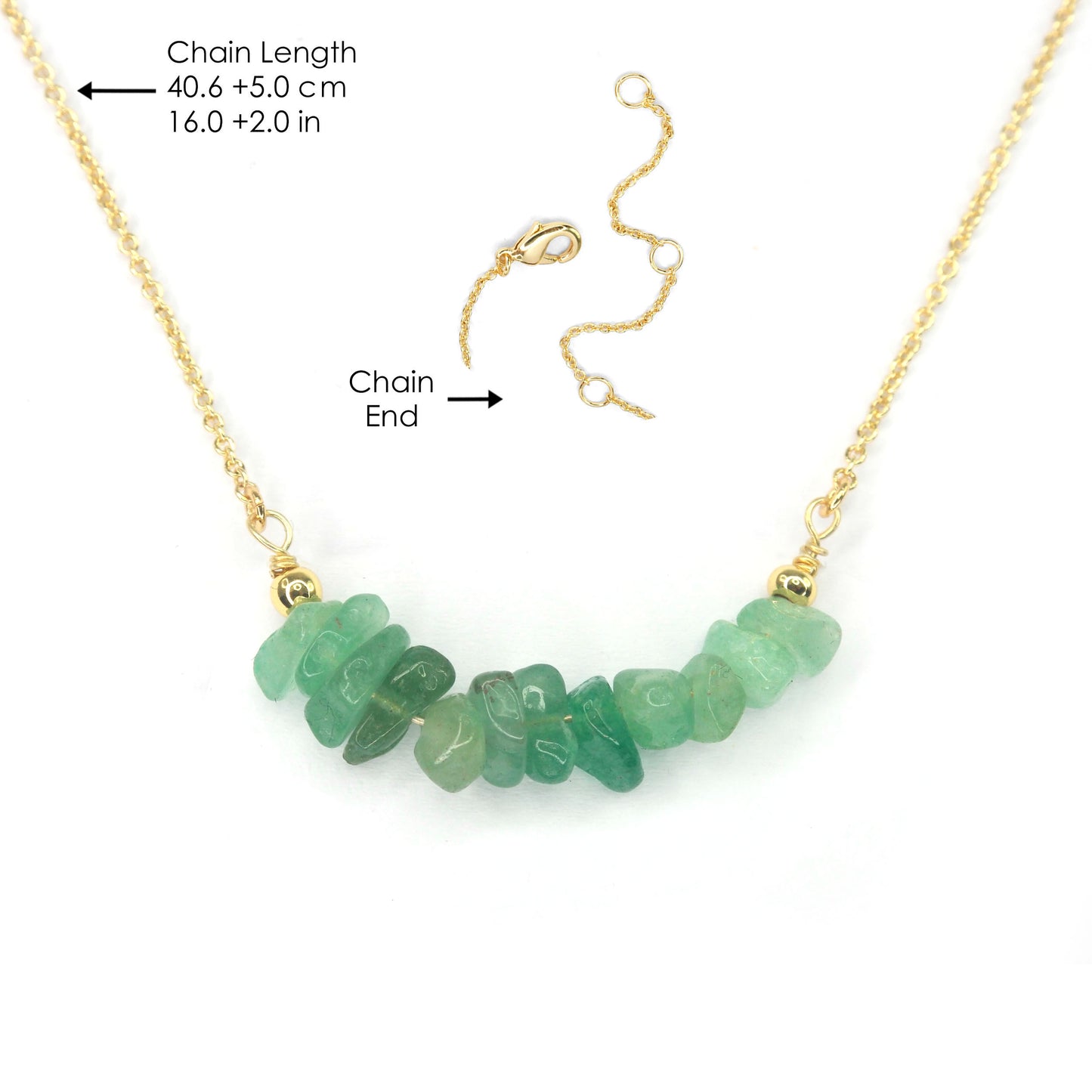Healing Stones Necklace - Green Aventurine