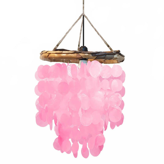 Capiz Chandelier - Pink