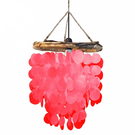 Capiz Chandelier - Red