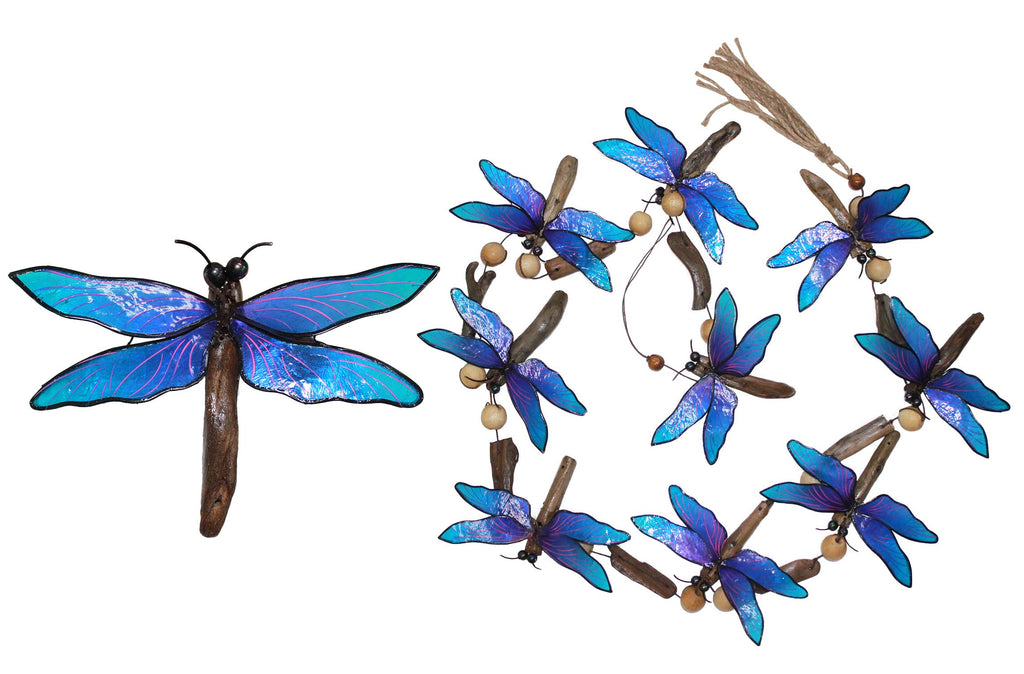 Dragonfly Driftwood Capiz Garland