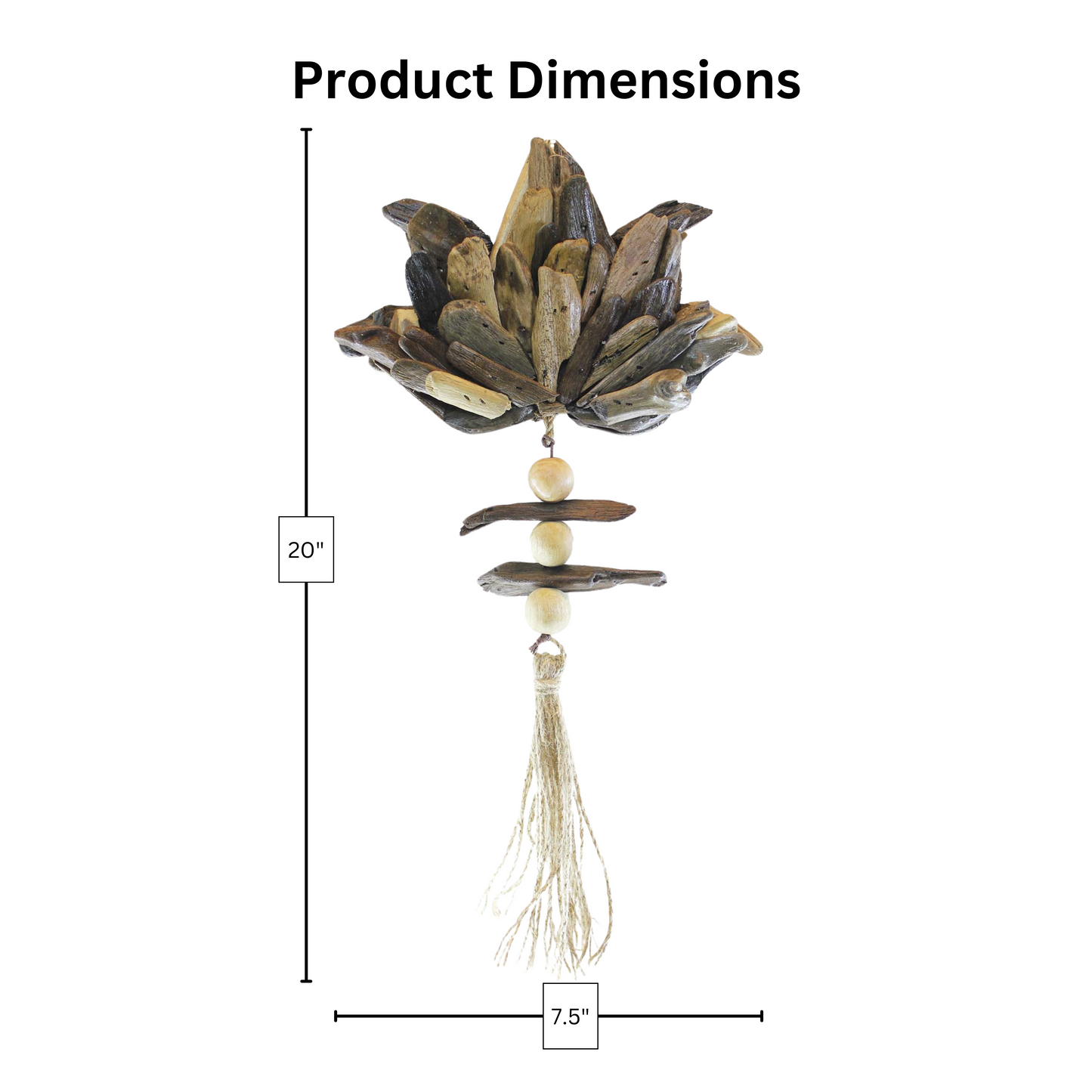 Hanging Driftwood Lotus Ornament