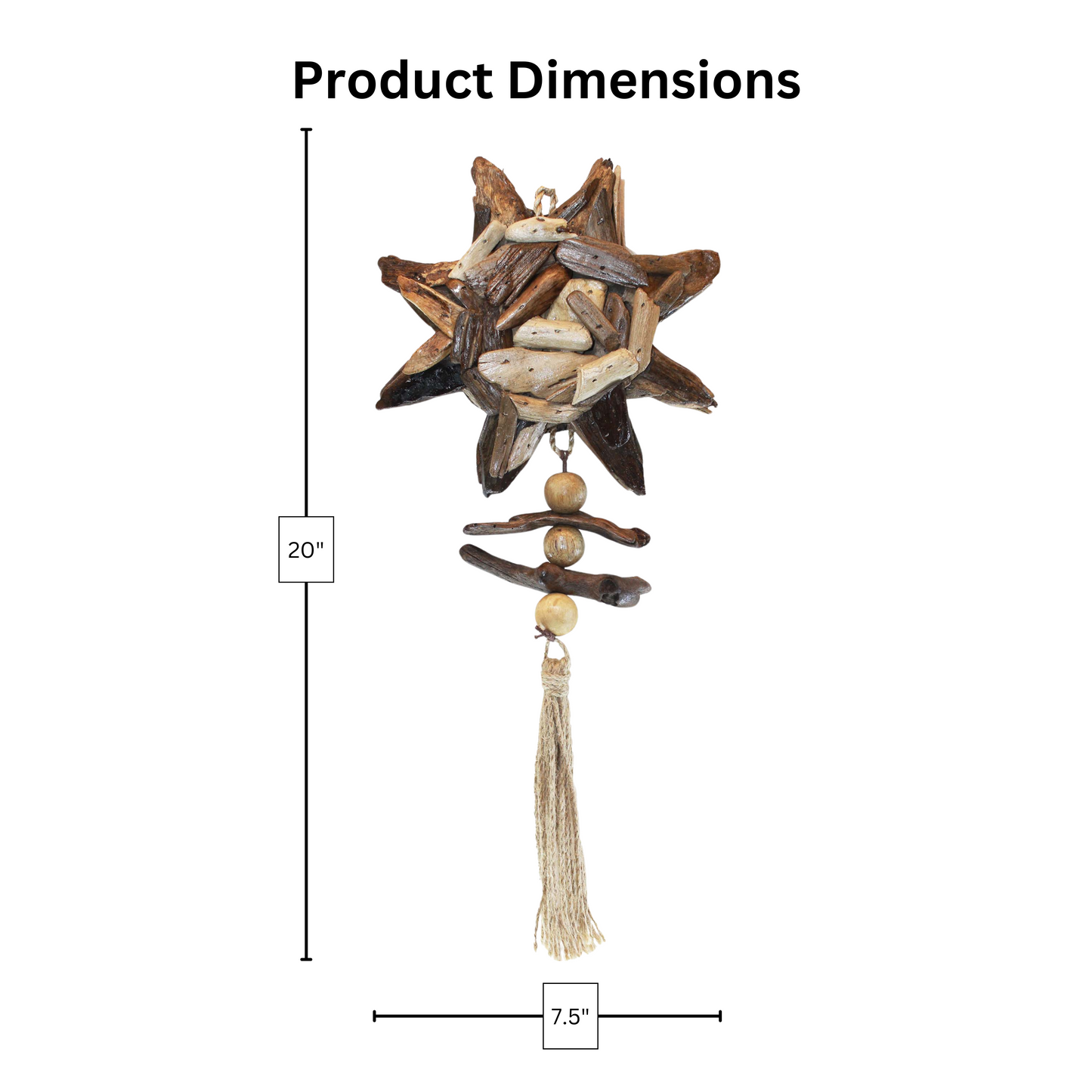 Hanging Driftwood Sun Ornament