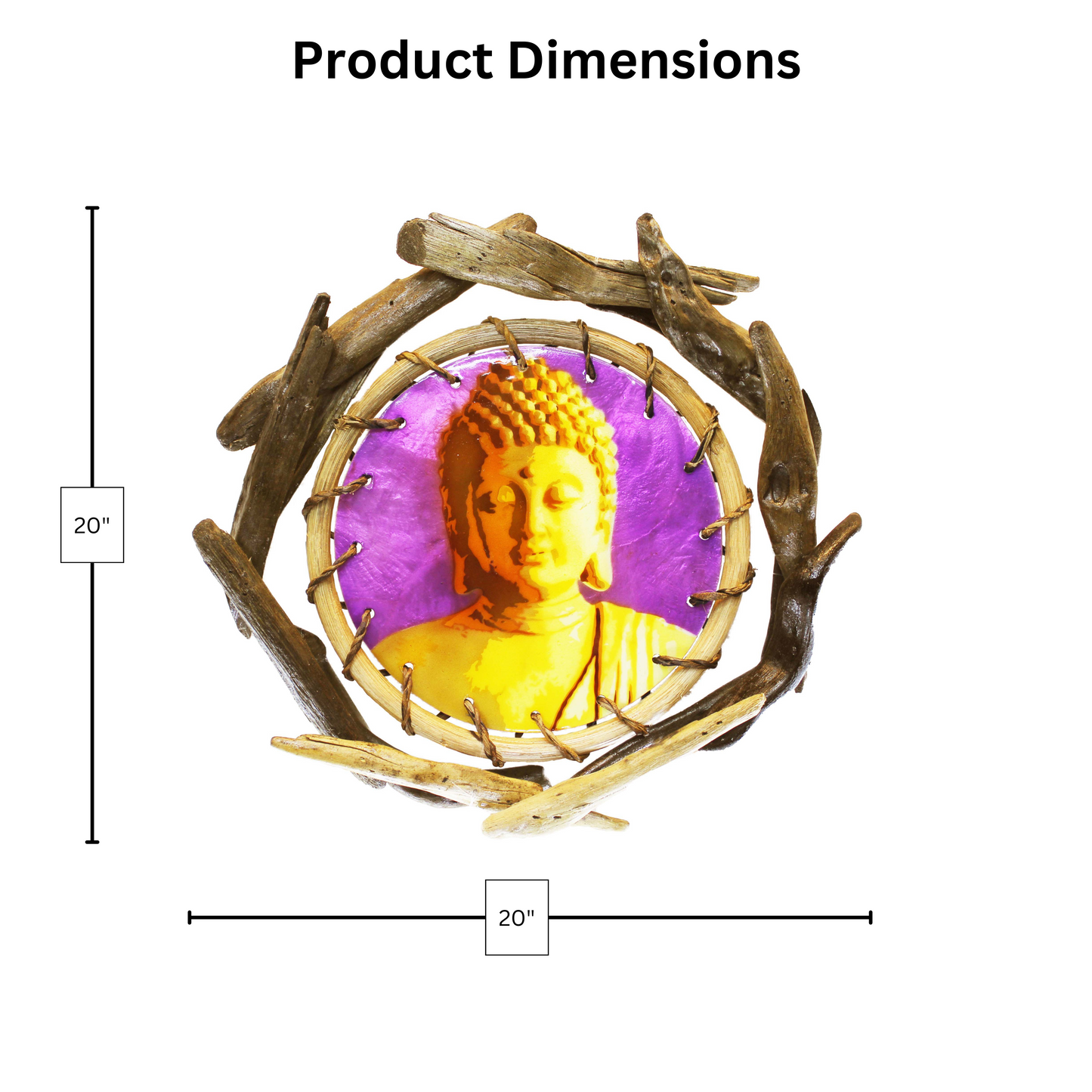 Buddha Rattan and Driftwood Wall Art