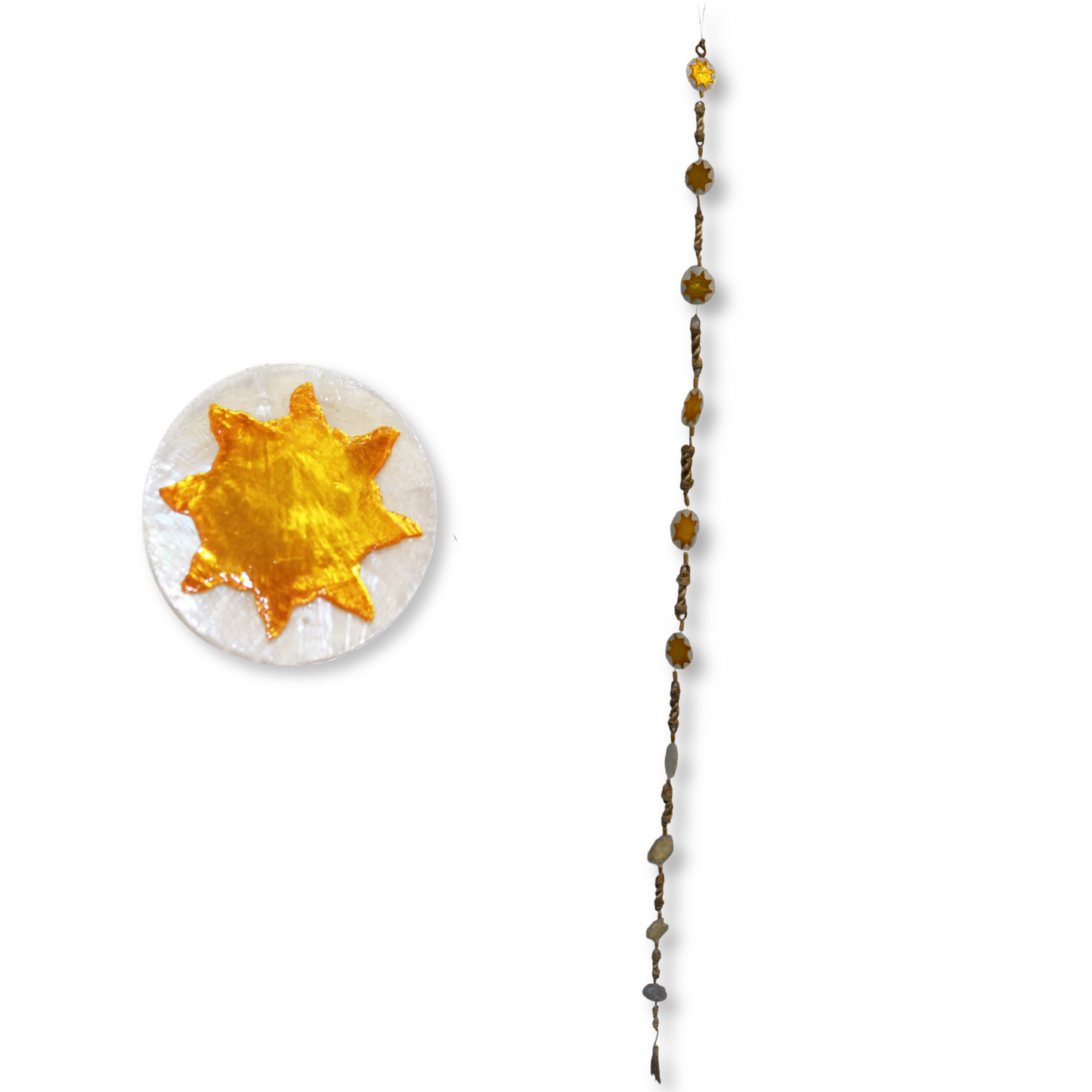 Sun Abaca Rope Capiz Garland