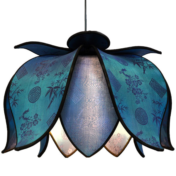 Hanging Blooming Lotus Lamp - Aqua