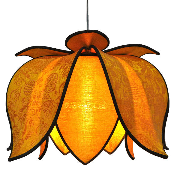 Hanging Blooming Lotus Lamp - Gold