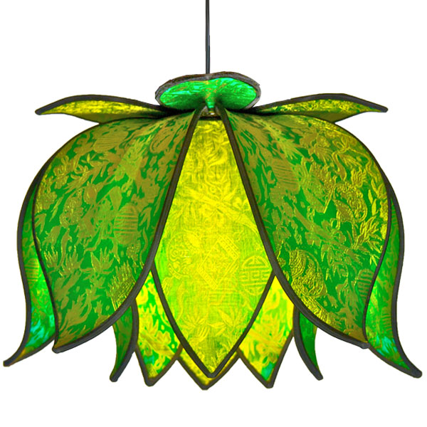 Hanging Blooming Lotus Lamp - Lime
