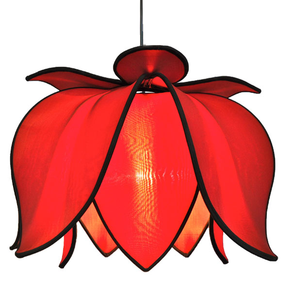 Hanging Blooming Lotus Lamp - Red