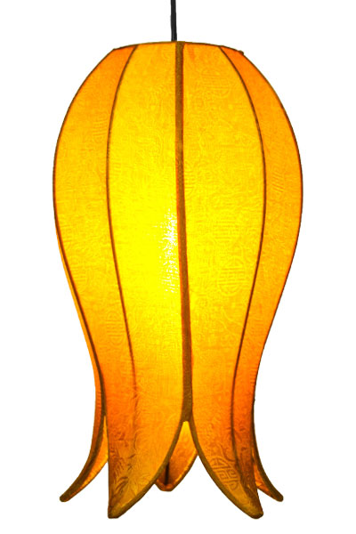Hanging Flowering Lotus Lamp Medium - Gold