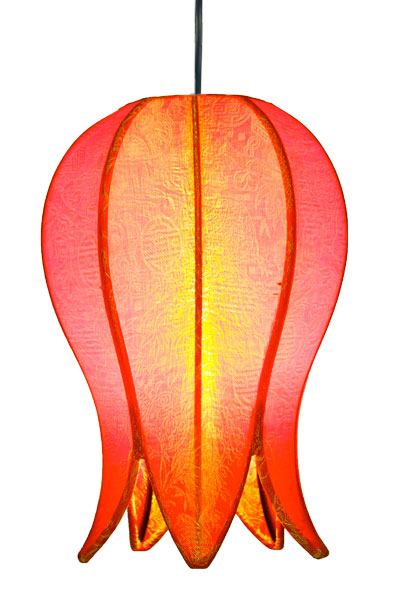 Hanging Flowering Lotus Lamp Small - Citrus