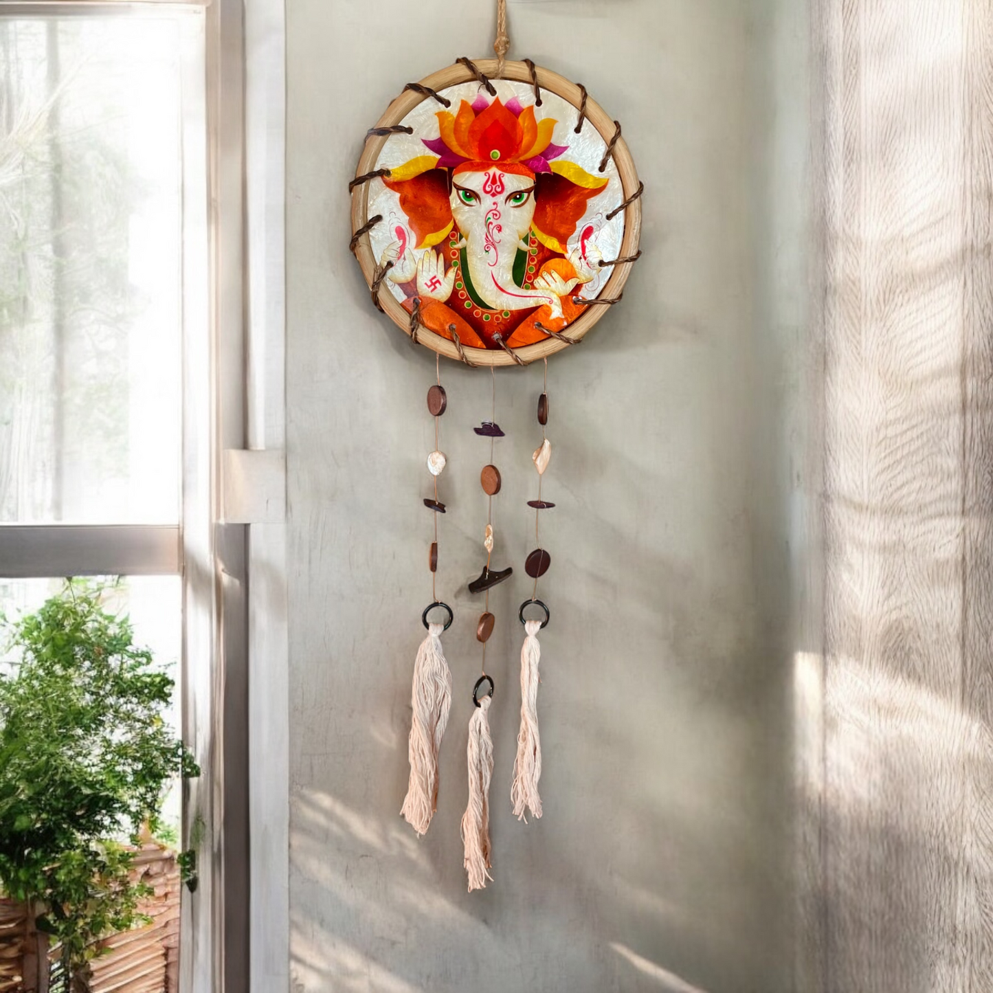 Ganesh - Rattan Ring Capiz Chime
