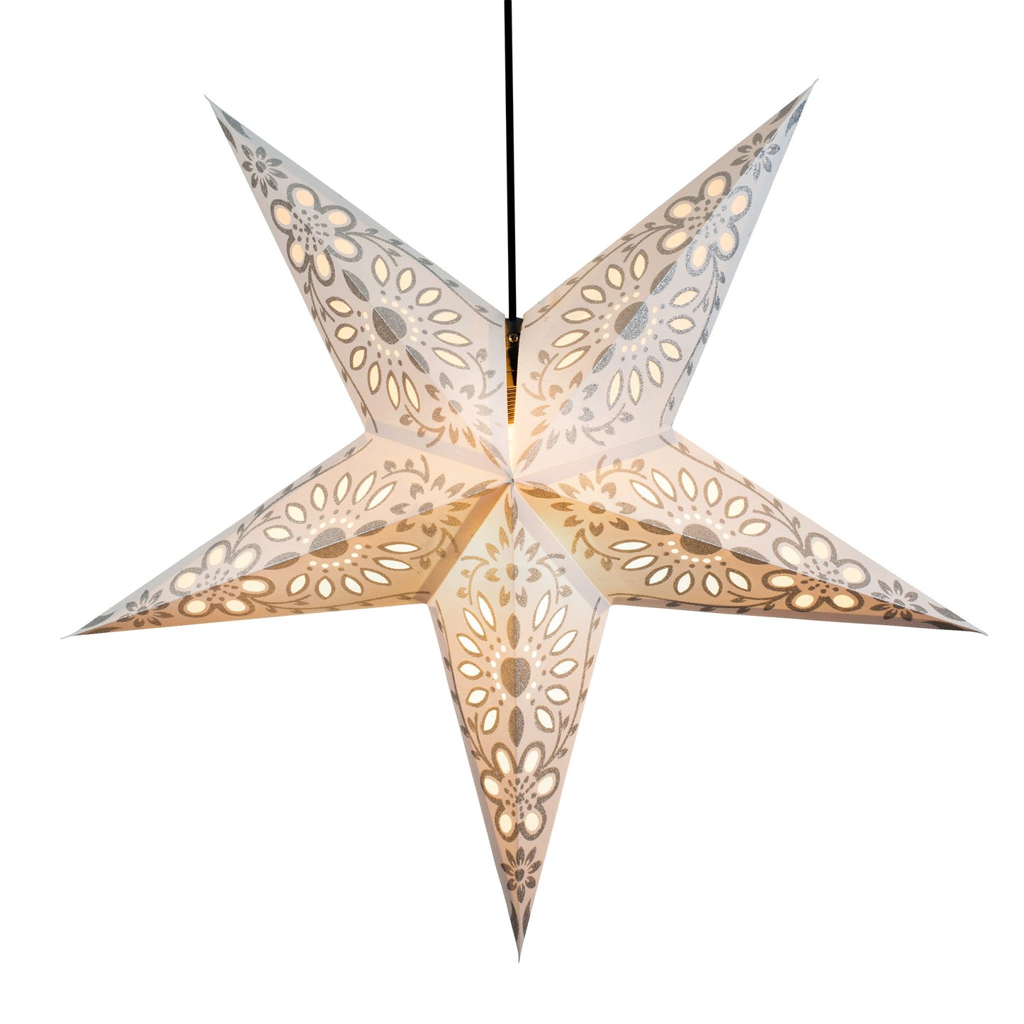 Om Paper Star Lantern - White Sunflower