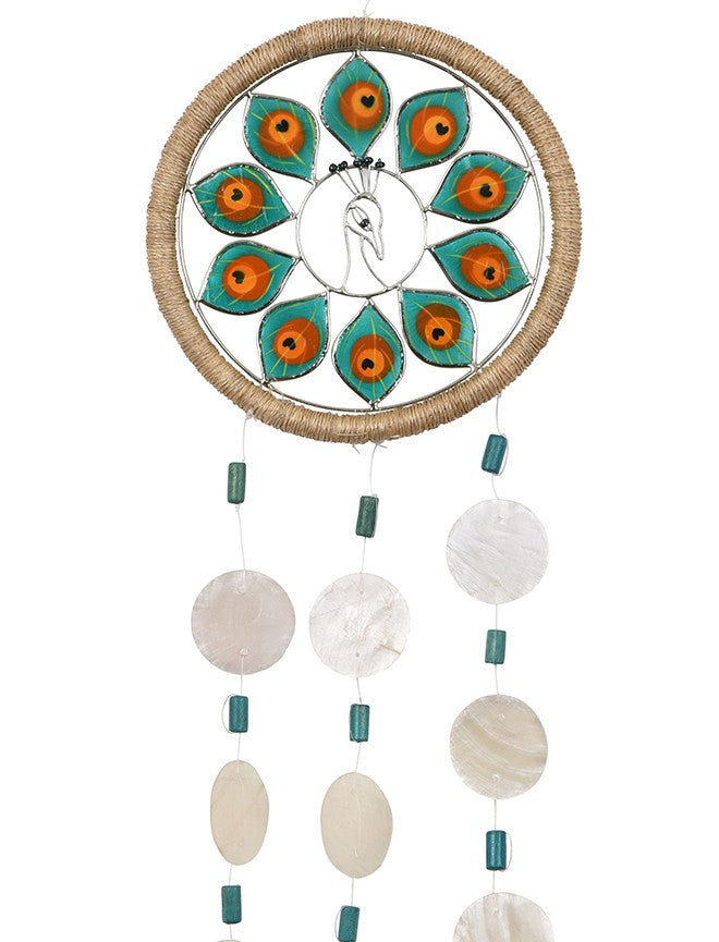 Capiz Dreamcatcher Chime - Peacock