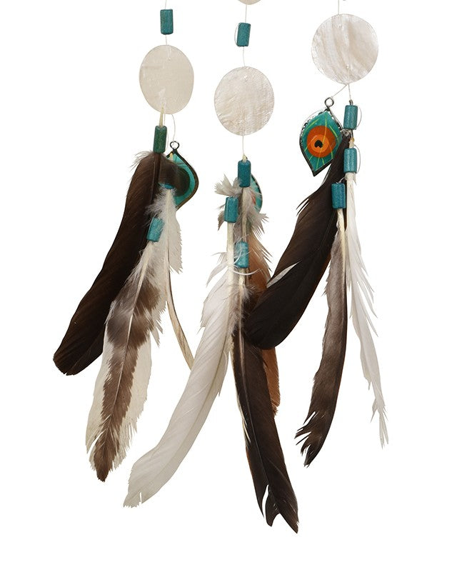 Capiz Dreamcatcher Chime - Peacock Large