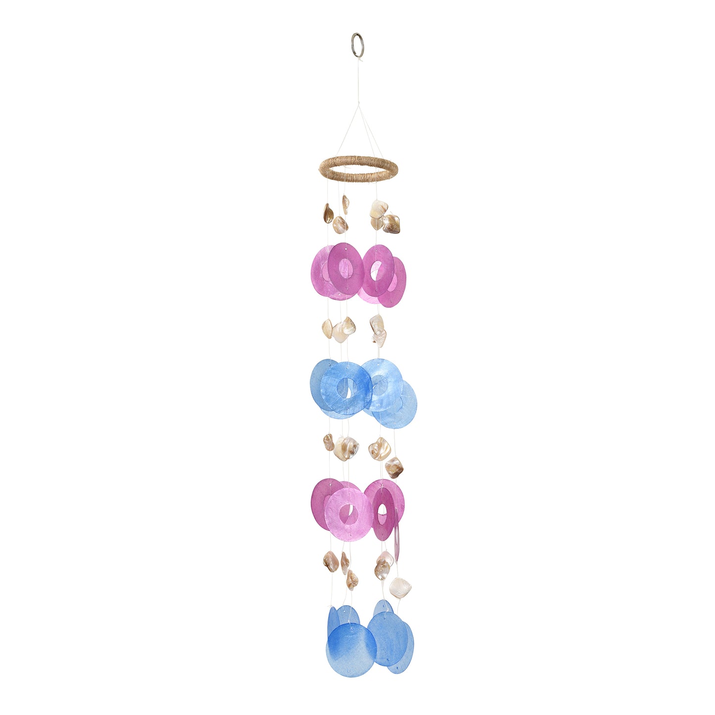 Capiz Chime Round - Pink / Blue