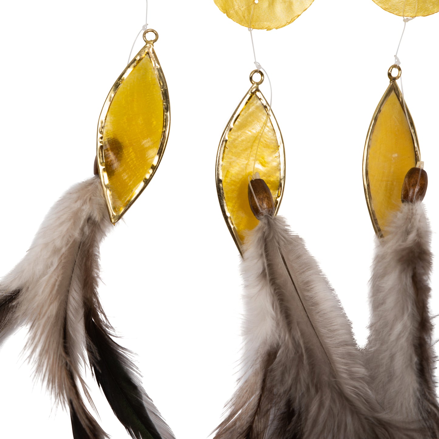 Capiz Lotus Chakra Dreamcatcher Chime - Solar Plexus Yellow