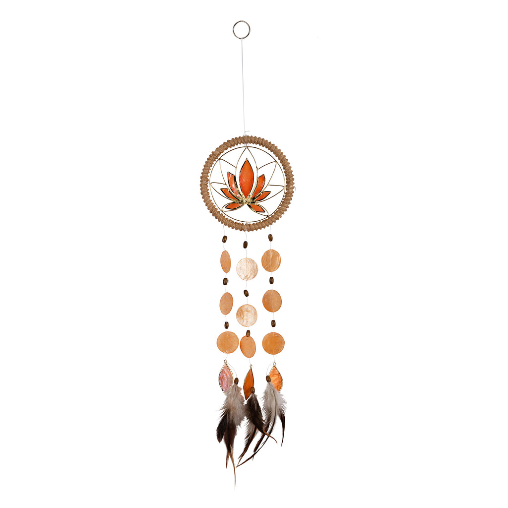 Capiz Lotus Chakra Dreamcatcher Chime - Sacral Orange