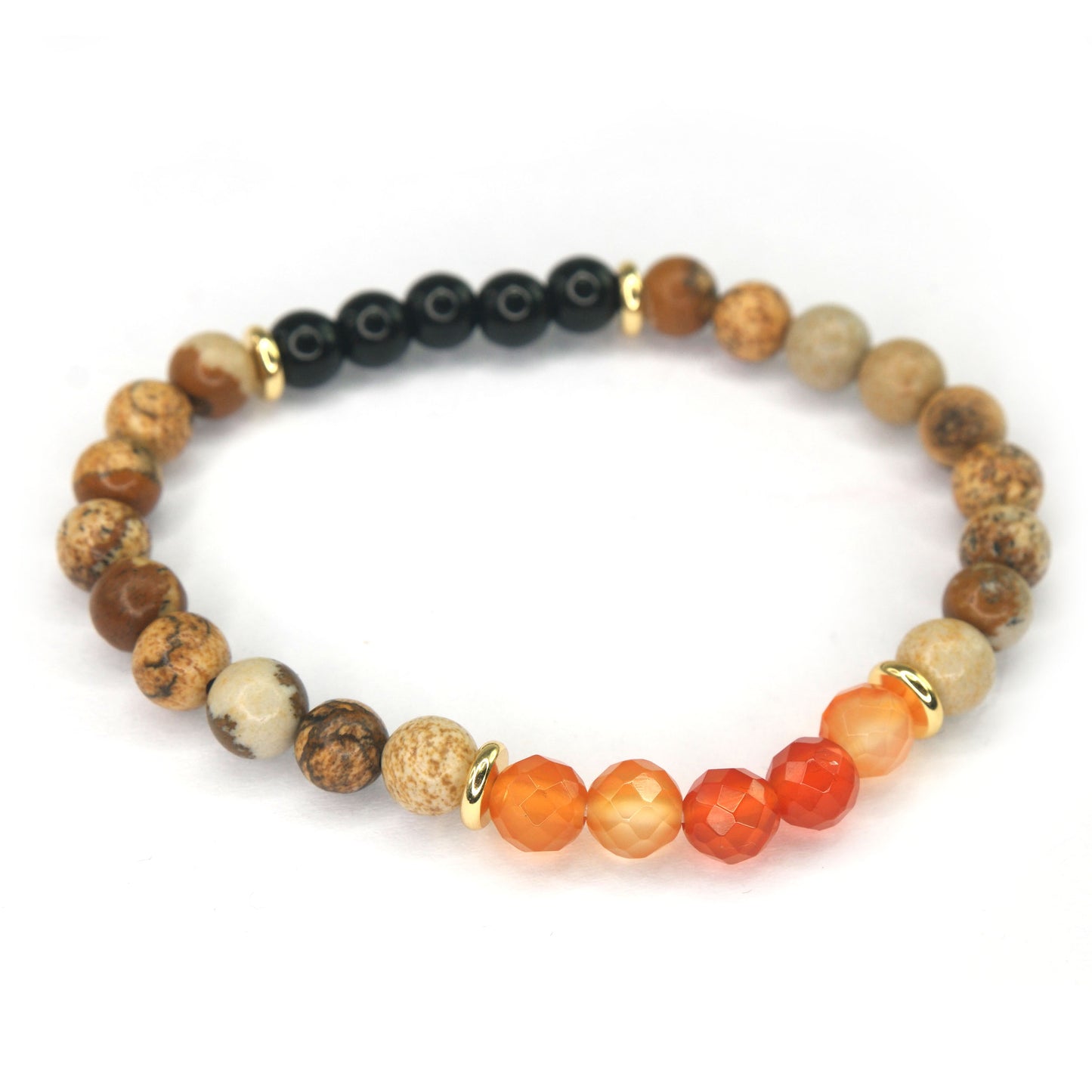 Stone Bracelet SS - Orange Agate