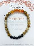 Stone Bracelet SS - Orange Agate