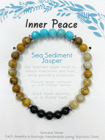 Stone Bracelet SS - Sea Sediment Jasper