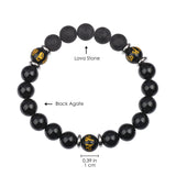 Mantra Healing Stones Bracelet in Black Agate