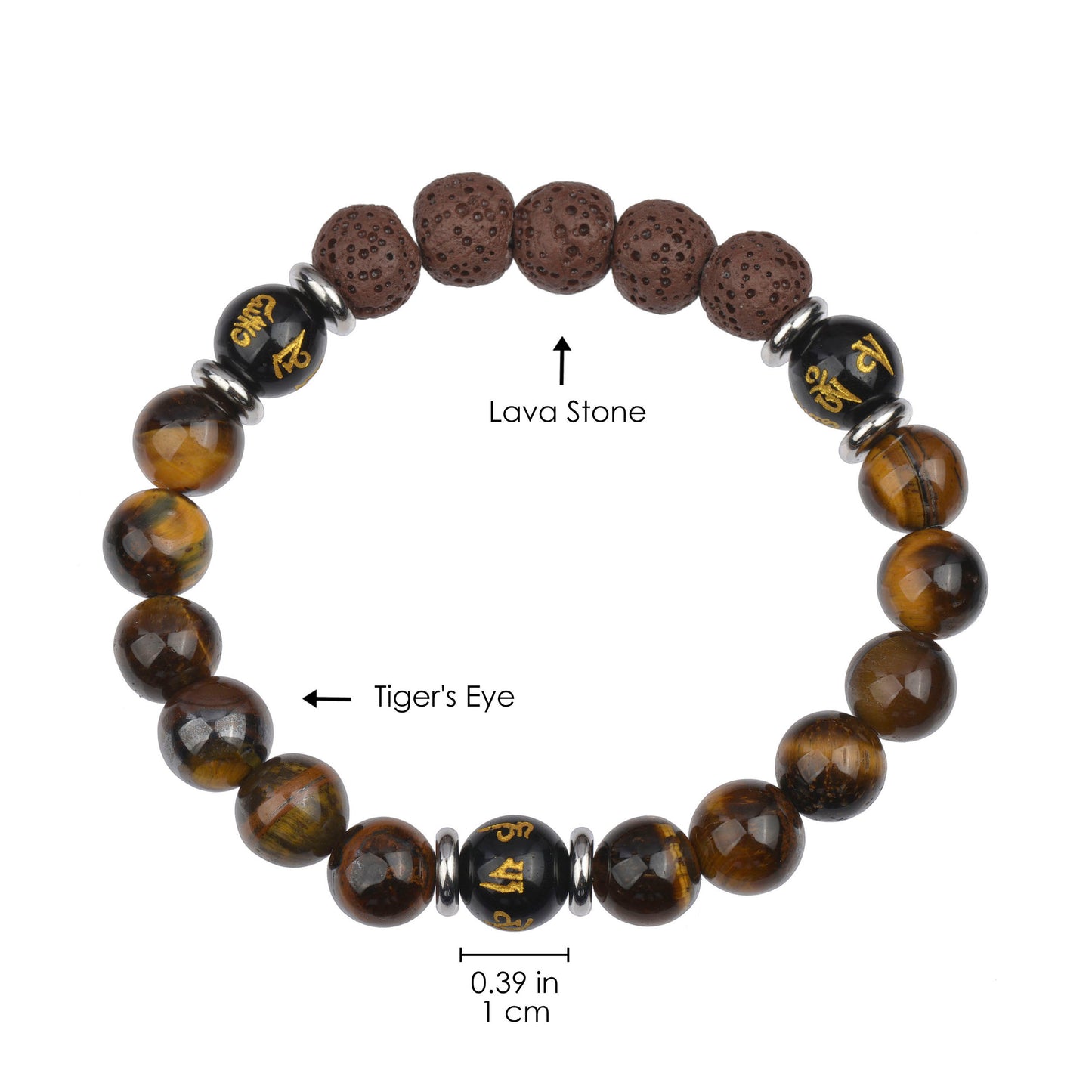 Mantra Healing Stones Bracelet in Tiger's Eye