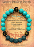 Mantra Healing Stones Bracelet in Turquoise