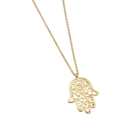 Shiny Hamsa Necklace