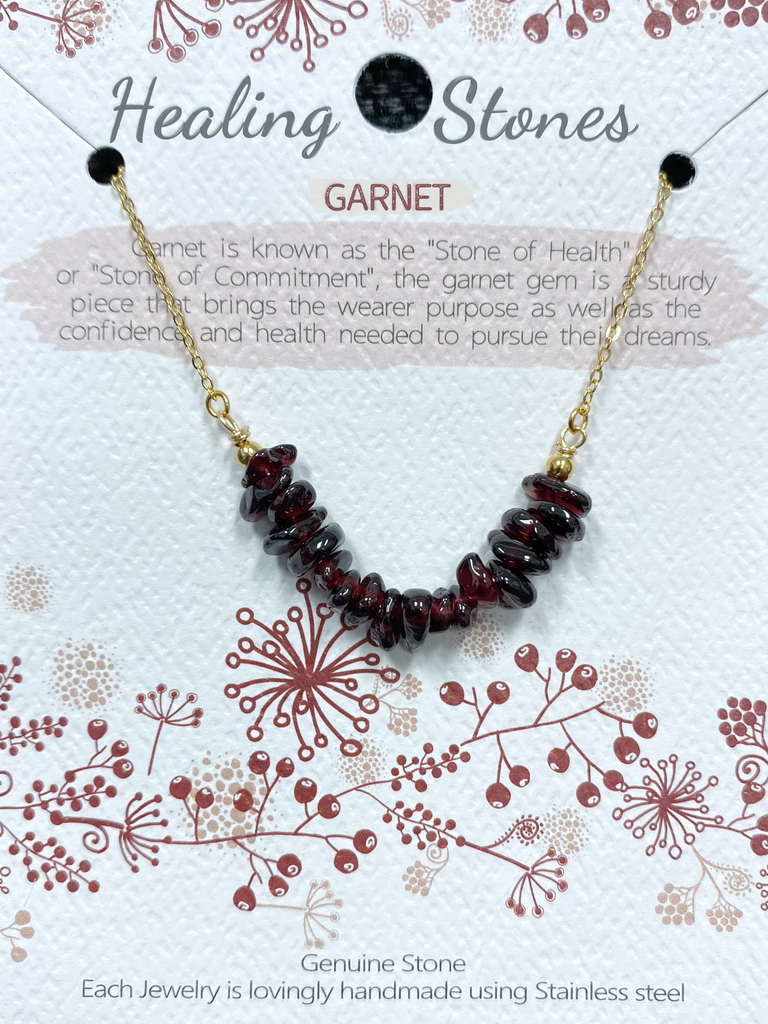 Healing Stones Necklace - Garnet