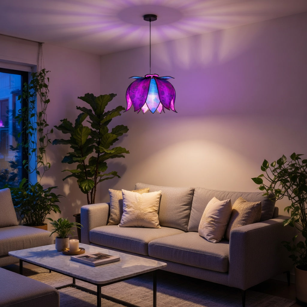 Hanging Blooming Lotus Lamp - Jewel