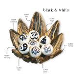 Capiz Laminated Balls - Black and White