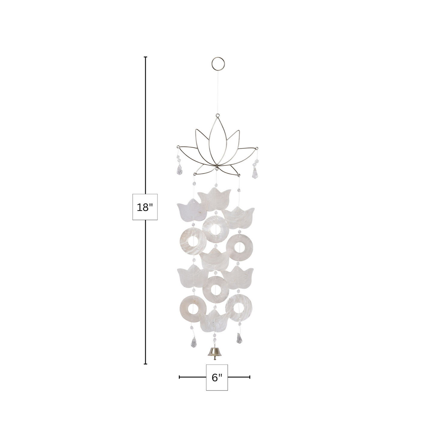 Capiz Lotus Wire Chime - Natural