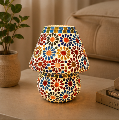 Glass Mosaic Lamp Large - Flora