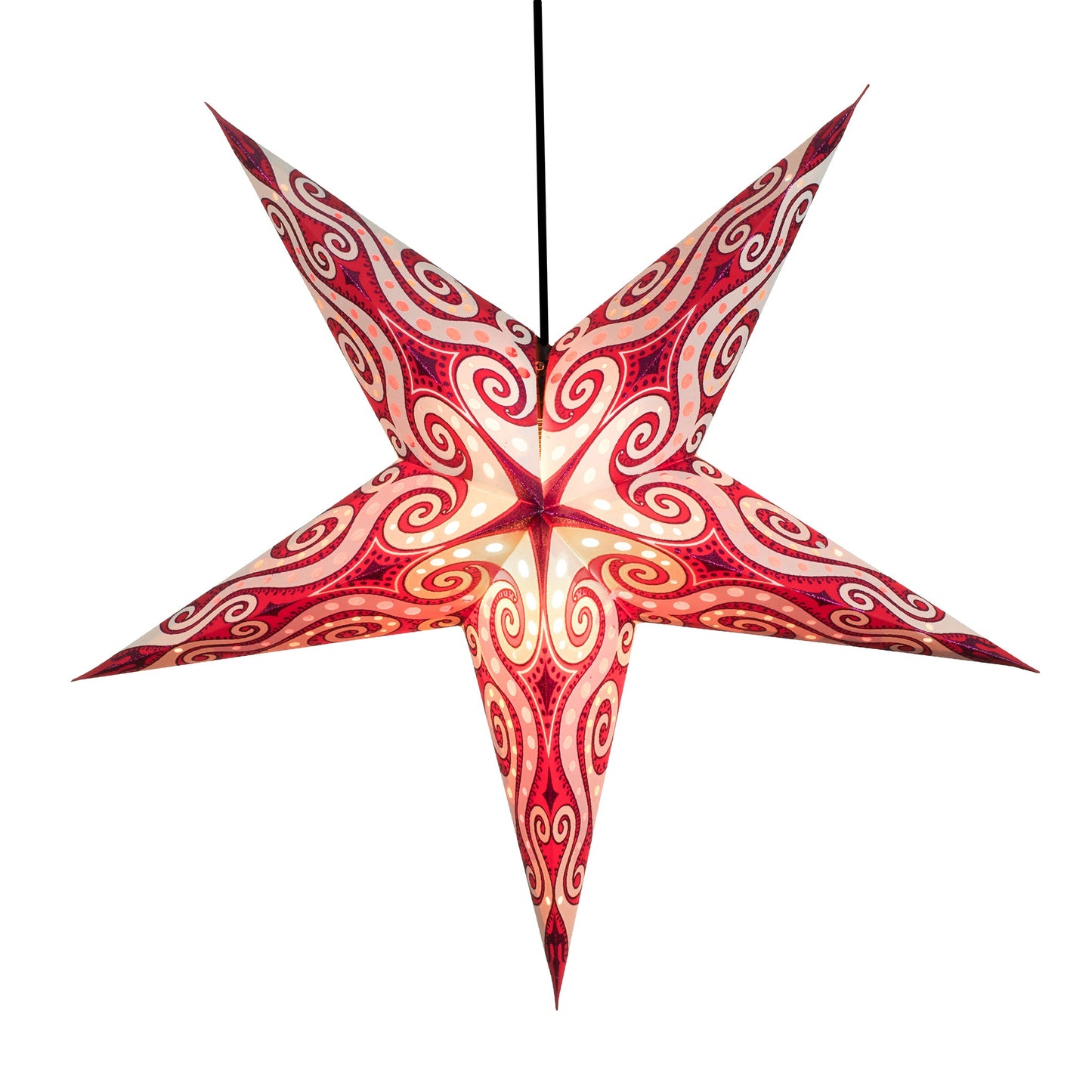 Om Paper Star Lantern - Red Vanilla