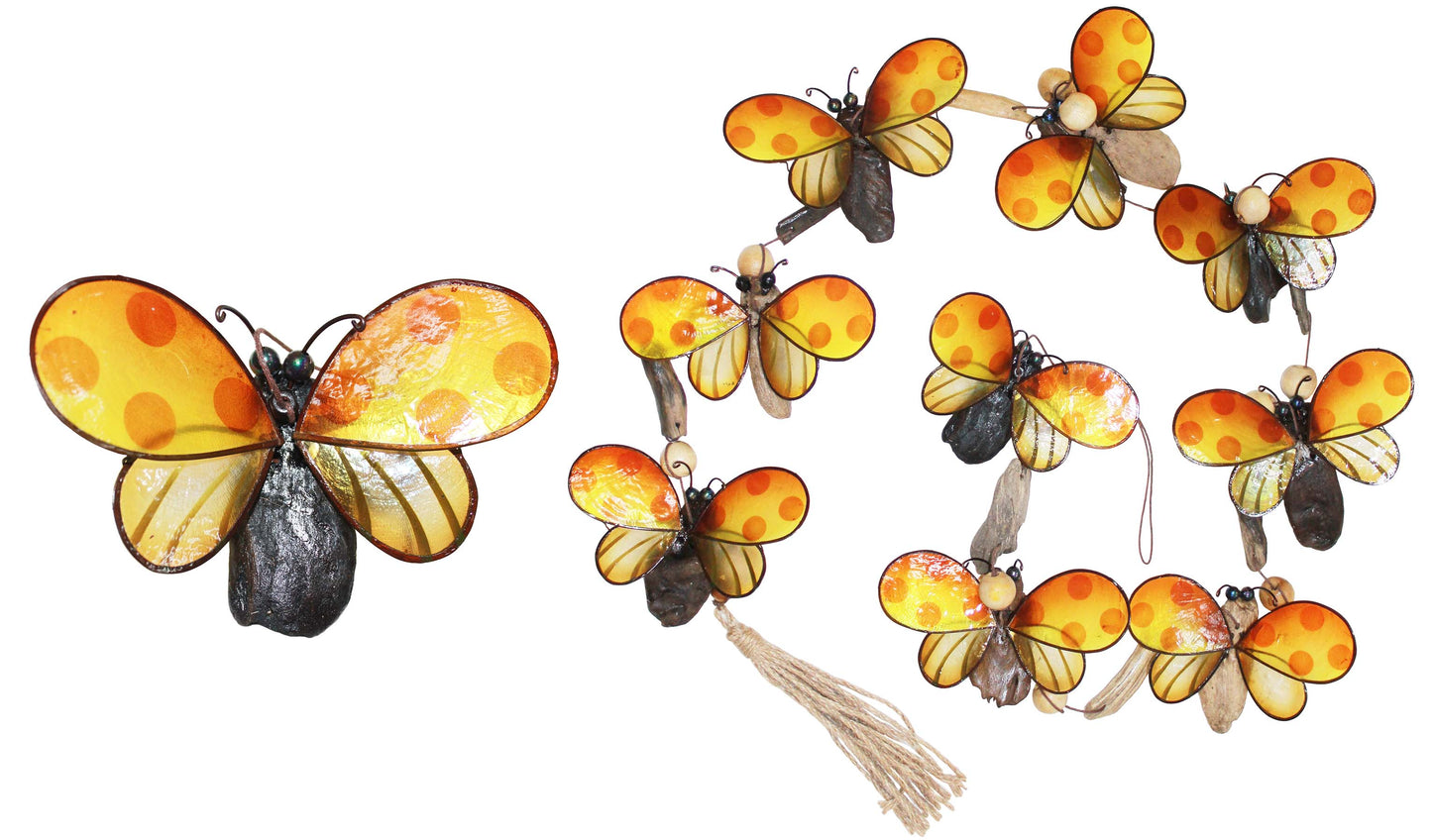 BUMBLE BEE DRIFTWOOD CAPIZ GARLAND