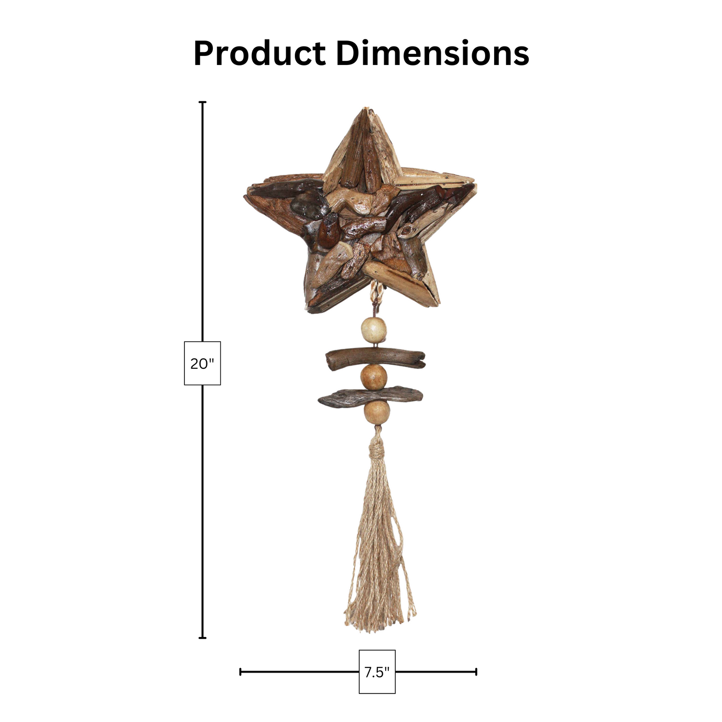 Hanging Driftwood Star Ornament