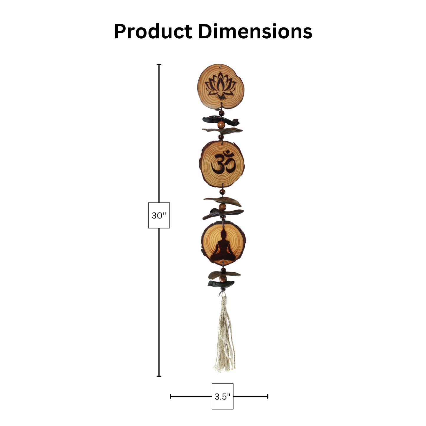 Triple Lotus-Ohm-Yoga Hanging Pine Slices
