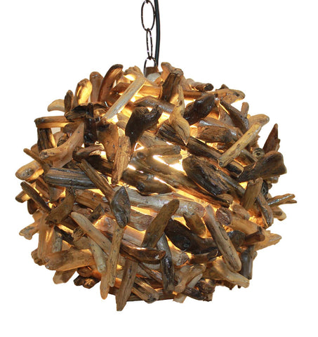 Driftwood Hanging Ball Lamp