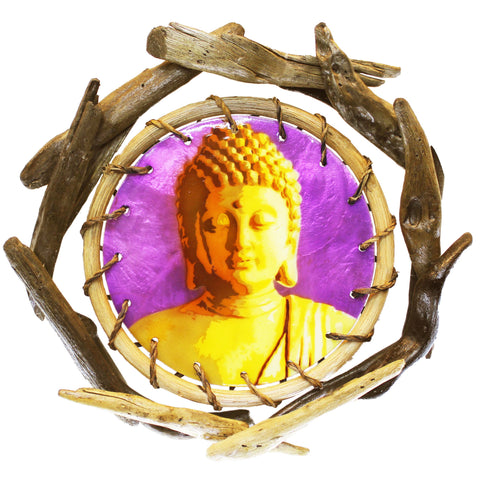 Buddha Rattan and Driftwood Wall Art