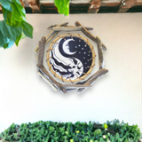Yin Yang Sun and Moon - Rattan and Driftwood Wall Art
