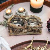 Driftwood Double Votive Candle Holder