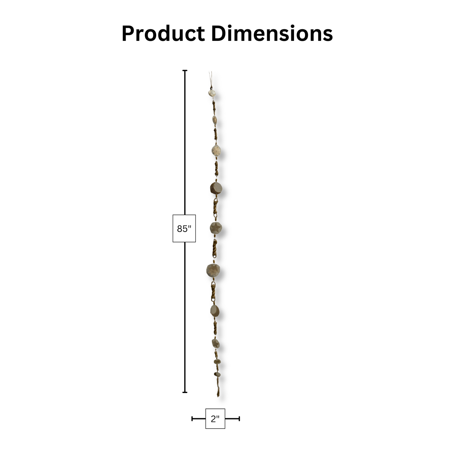 Sun Moon Star Abaca Rope Capiz Garland