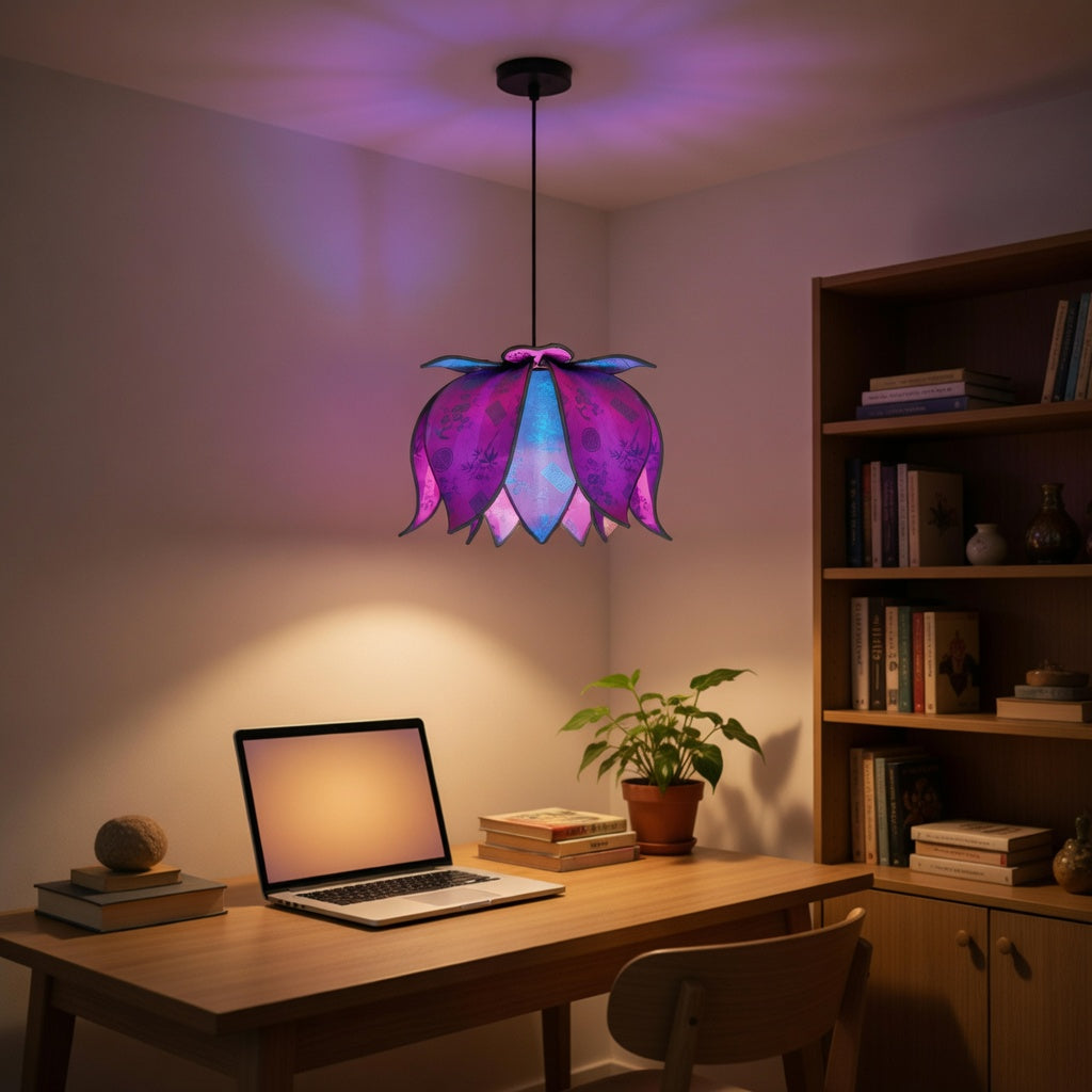 Hanging Blooming Lotus Lamp - Jewel