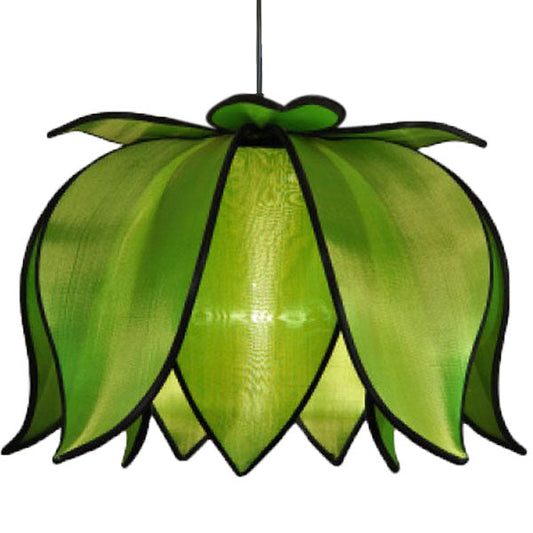 Hanging Blooming Lotus Lamp - Green