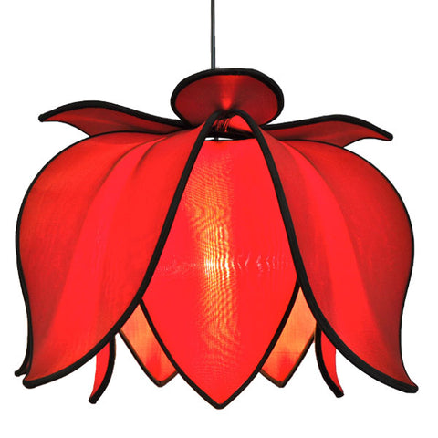Hanging Blooming Lotus Lamp - Red